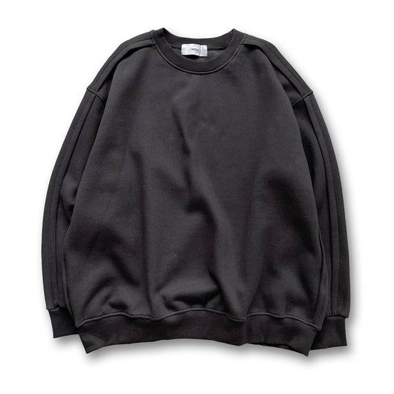 crew neck rough sweat / charcoal