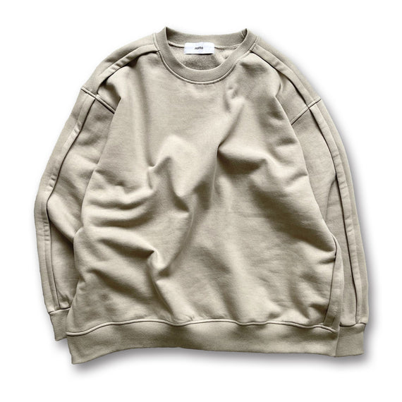 crew neck rough sweat / sand beige
