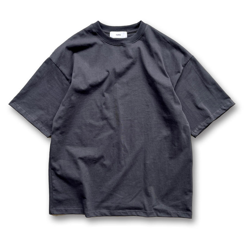 premium heavy weight over size tee / charcoalディティール画像