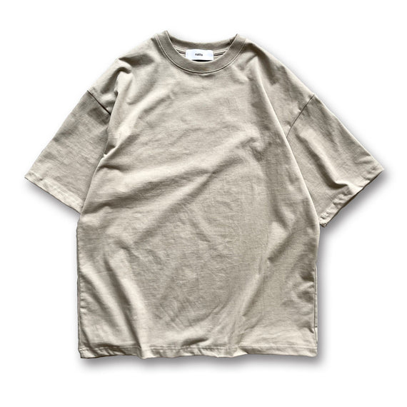 premium heavy weight over size tee / greige