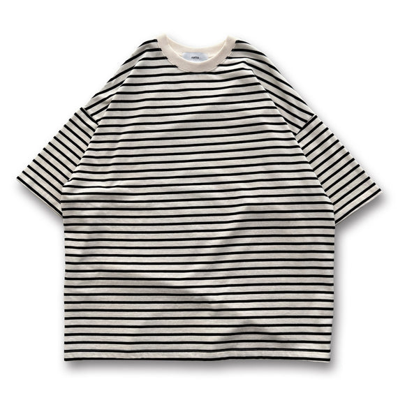 loose silhouette border tee / ivory