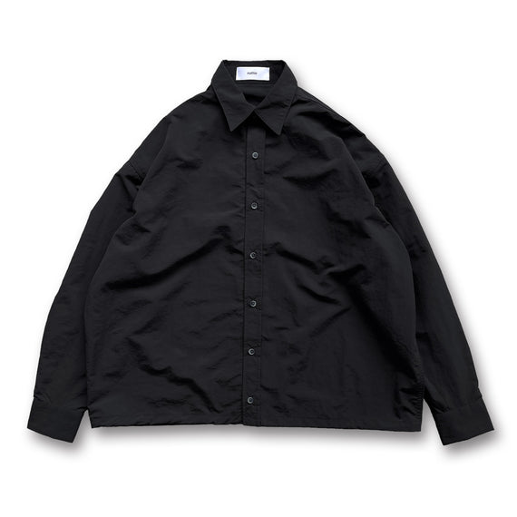 loose silhouette nylon shirt / black