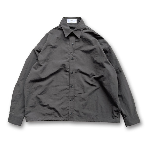 【ARCHIVE】loose silhouette nylon shirt / charcoal