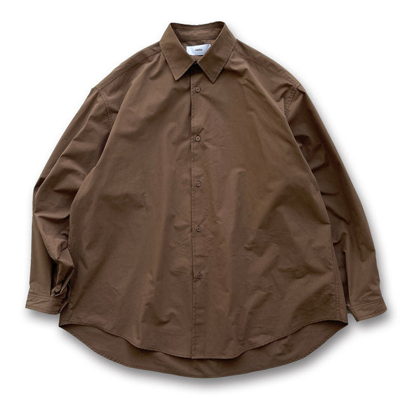 loose silhouette standard shirt / brown
