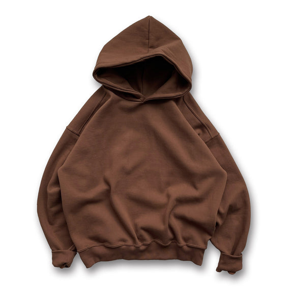 heavy weight standard volume hoodie / brown