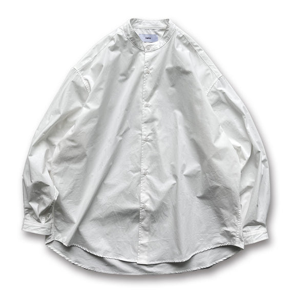 loose silhouette standard no collar shirt / ivory