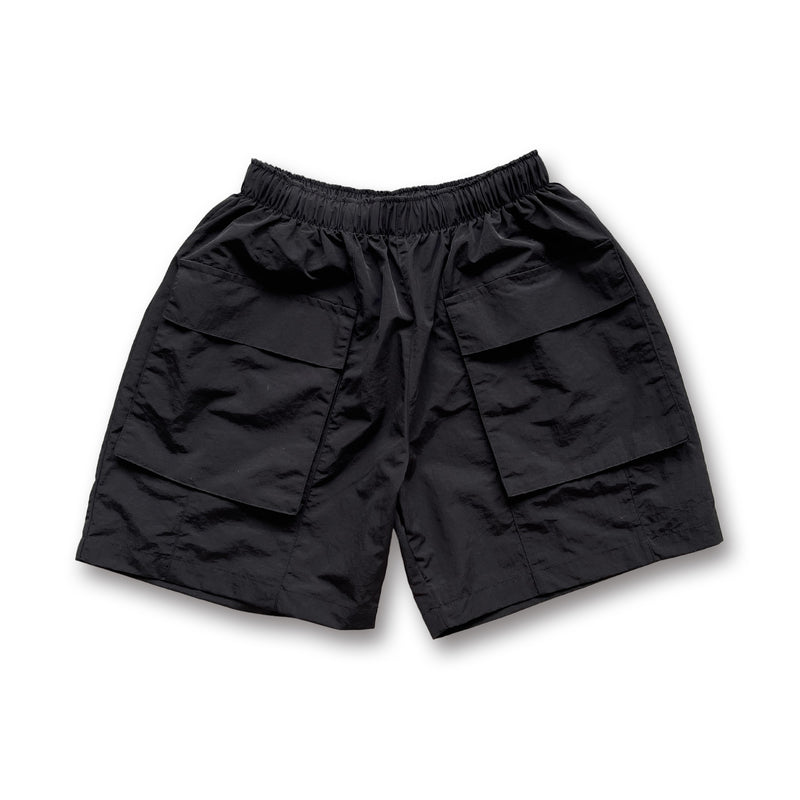 loose silhouette nylon cargo shorts / blackディティール画像