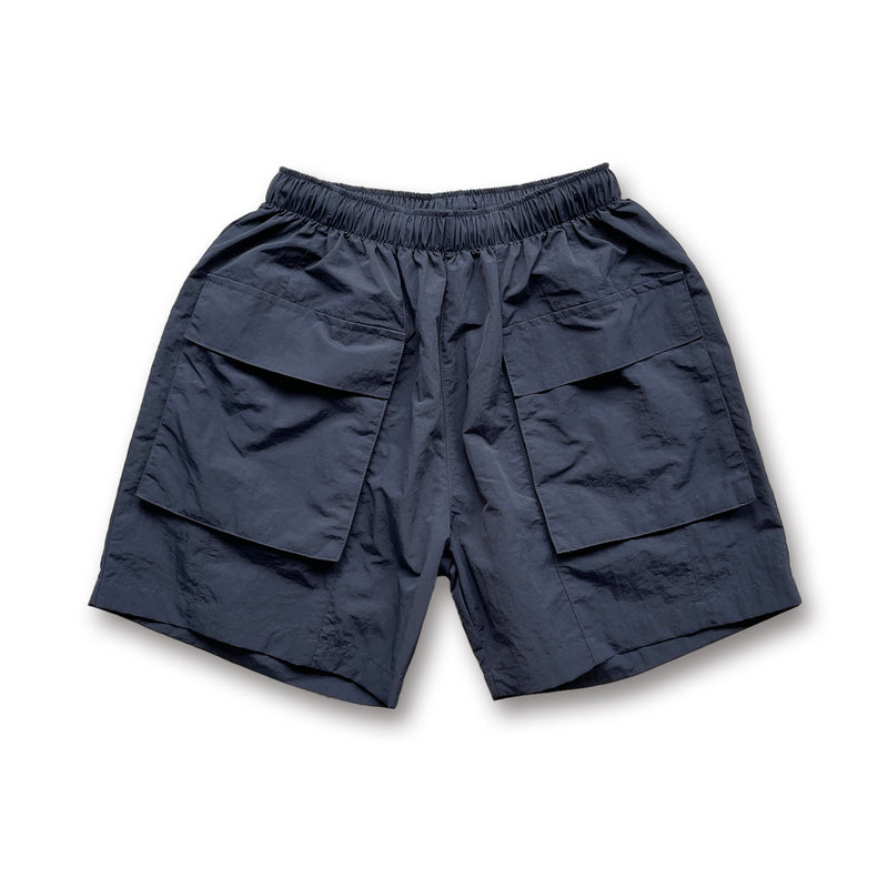 loose silhouette nylon cargo shorts / navyディティール画像