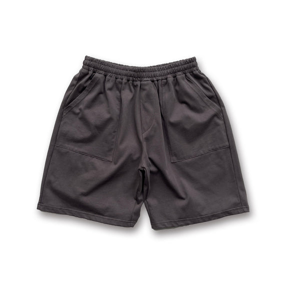 loose silhouette box half pants / charcoal
