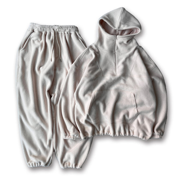 relax silhouette fleece set up / ivory