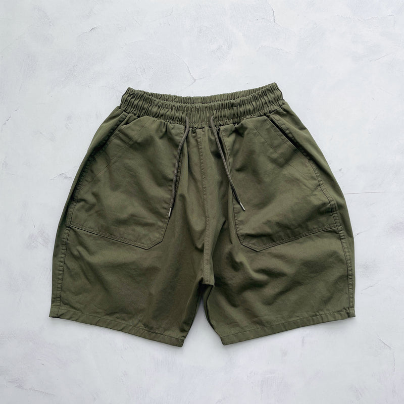 【SAMPLE】loose silhouette balloon shorts / khakiディティール画像