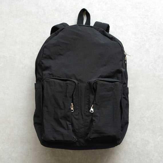 【SAMPLE】double pocket nylon backpack / black