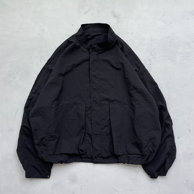 【SAMPLE】loose silhouette nylon jacket / blackディティール画像