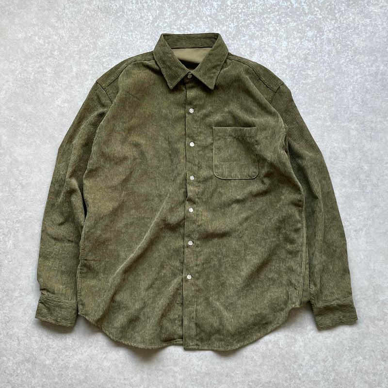 【SAMPLE】corduroy shirt / oliveディティール画像
