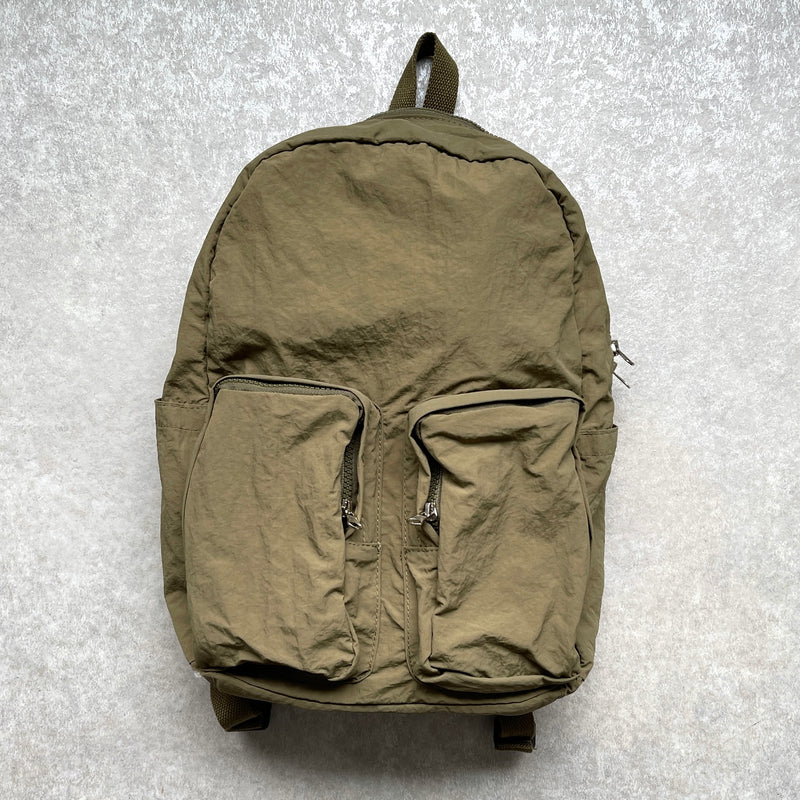 【SAMPLE】double pocket nylon backpack / oliveディティール画像