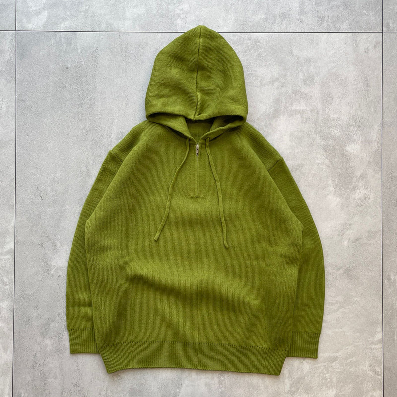 【SAMPLE】basic half zip knit foodie / greenディティール画像