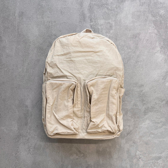 【SAMPLE】double pocket nylon backpack / ivory