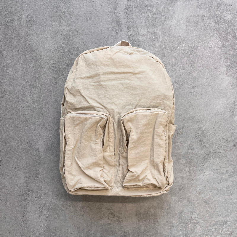 【SAMPLE】double pocket nylon backpack / ivoryディティール画像
