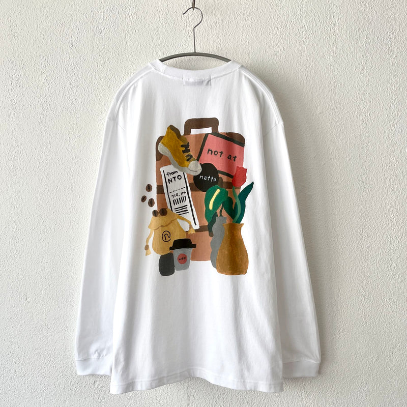 【SAMPLE】“Departure with coffee” long sleeve tee / short tripディティール画像
