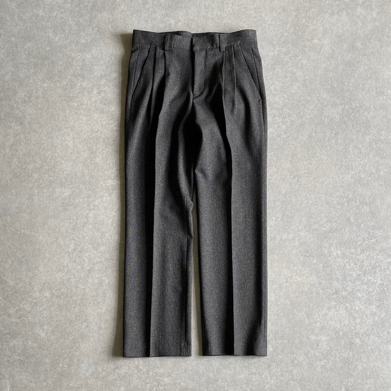 double tuck slacks pants / grayディティール画像