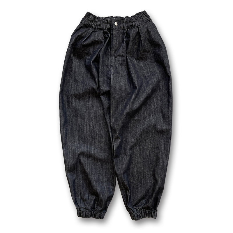 balloon jogger denim pants / blackディティール画像
