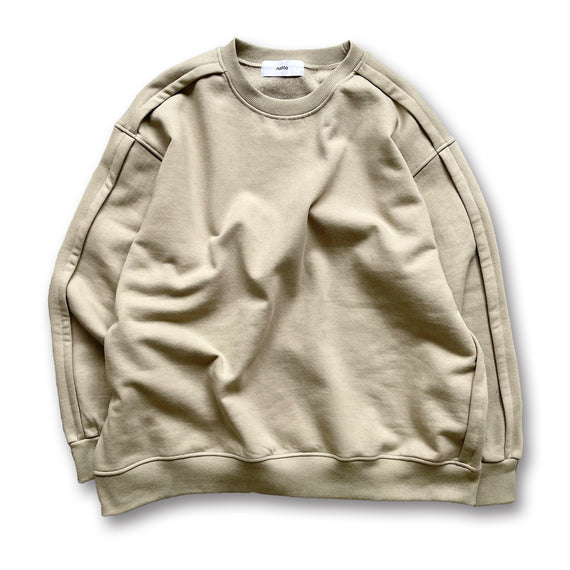 crew neck rough sweat / beige