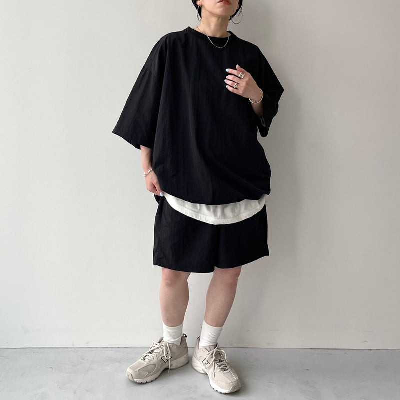 高評価アイテム premium nylon setup / black（プレミアムナイロンセットアップ パンツ