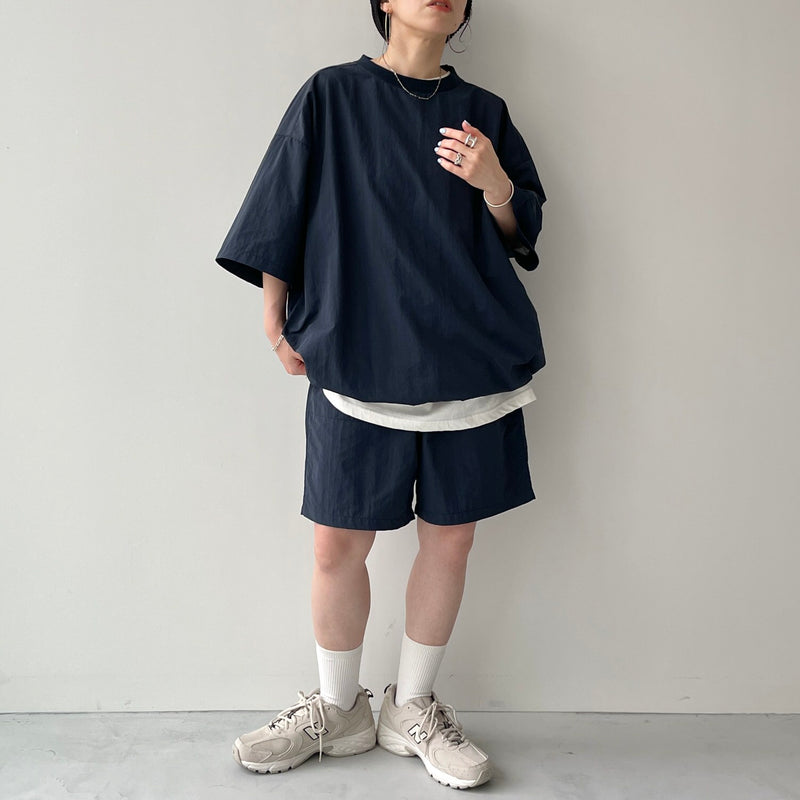 楽天 送料無料にならない premium nylon setup / navy（プレミアムナイロンセットアップ トップス