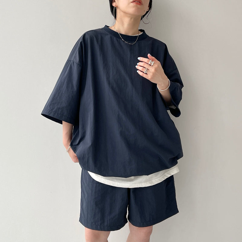 完成品 premium nylon setup / navy（プレミアムナイロンセットアップ トップス
