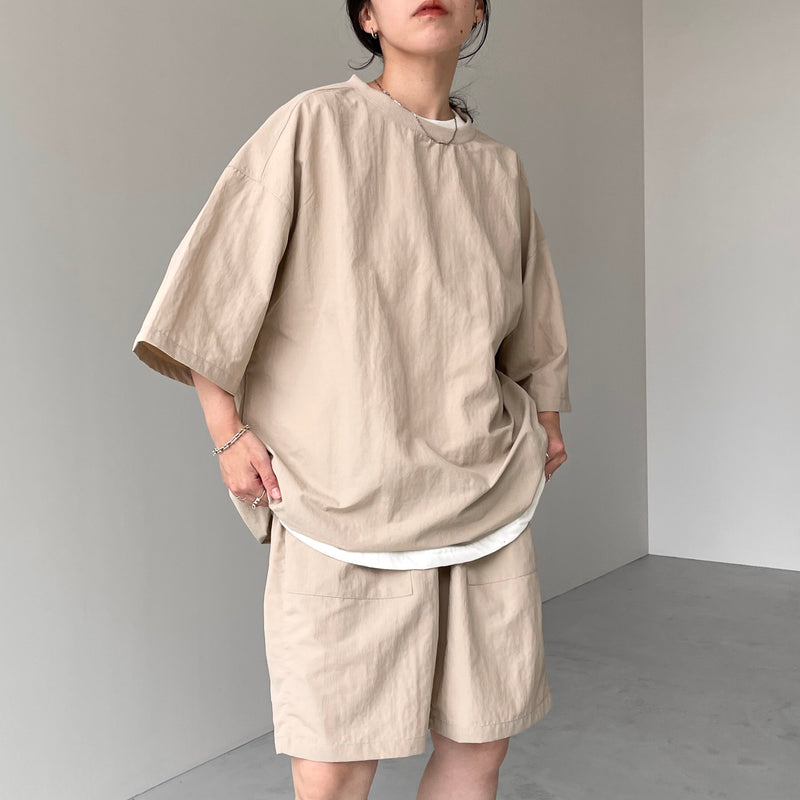 【緩平】プレミアムナイロンセットアップ / ベージュ premium nylon setup / beige（プレミアムナイロンセットアップ
