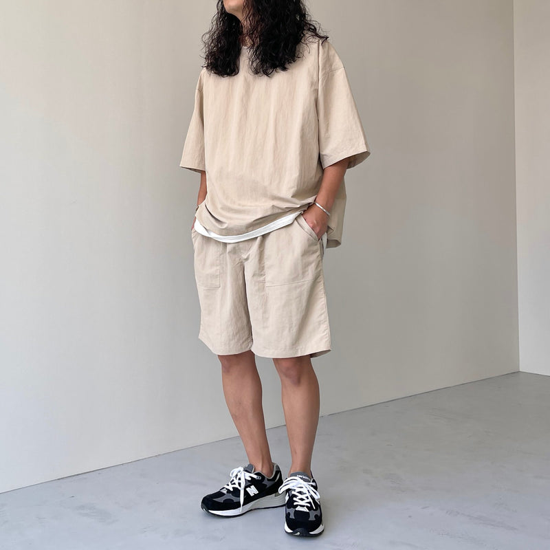 natto ベージュ Tシャツ ショートパンツ セットアップ premium nylon setup / beige（プレミアムナイロンセットアップ