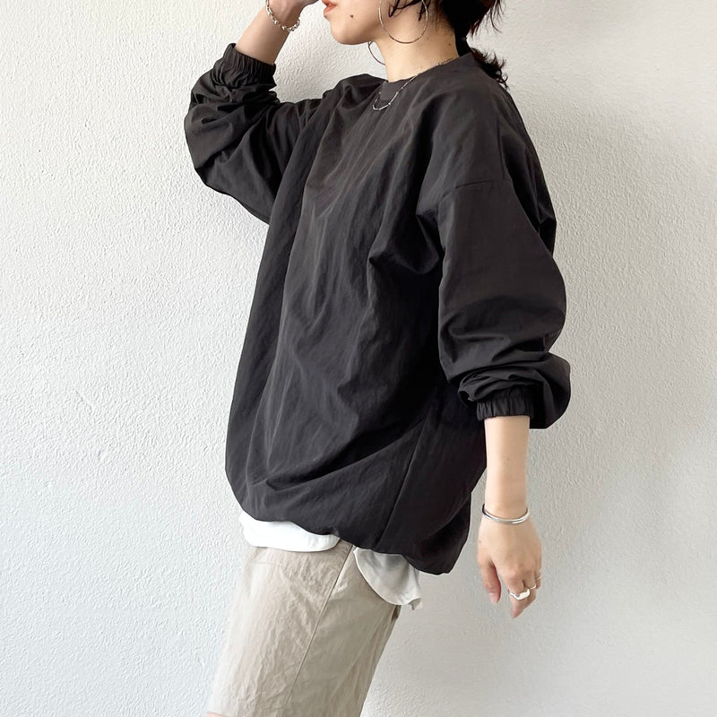 compact nylon pullover / charcoal（コンパクトナイロンプルオーバー