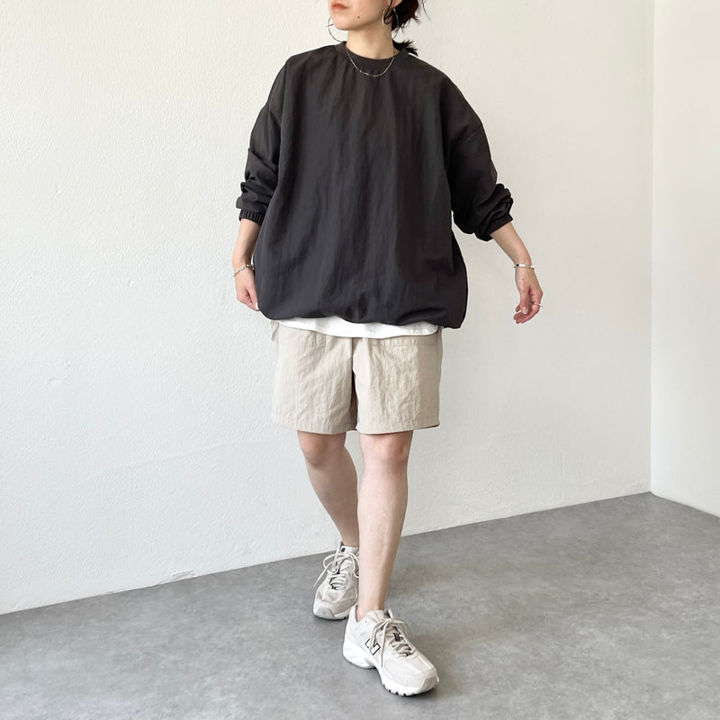 compact nylon pullover / charcoal（コンパクトナイロンプルオーバー 