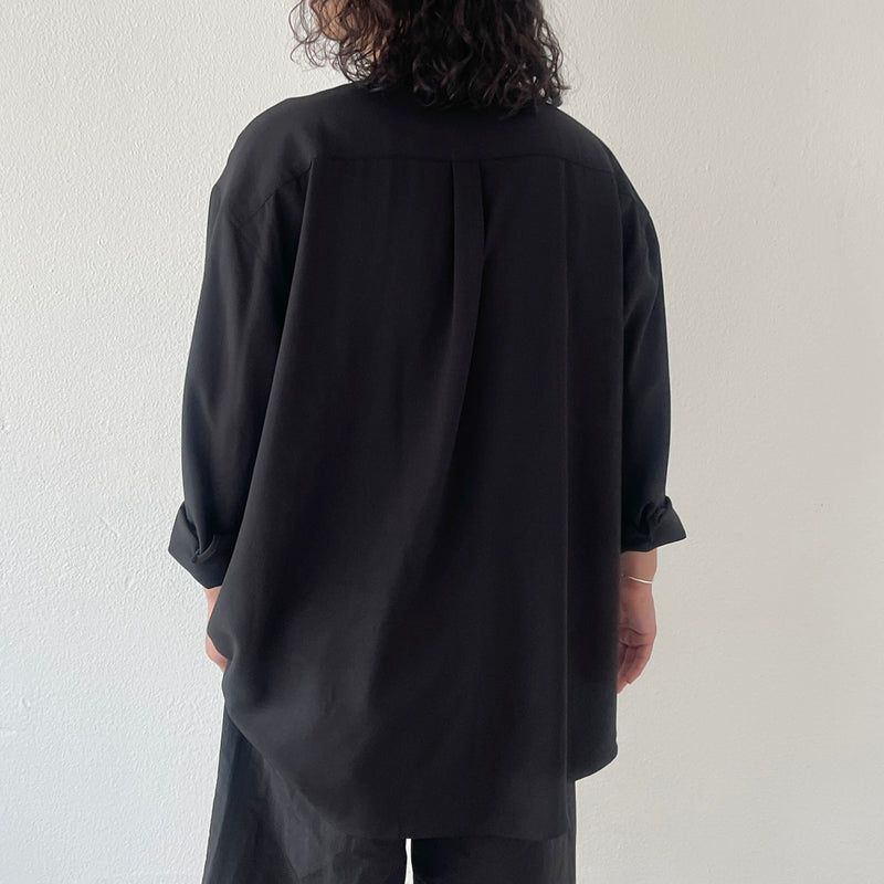 NEW【COTTON×LYOCELL SOLID BLACK SHIRT】０黒 NEW【COTTON×LYOCELL SOLID BLACK SHIRT】0黒 ヴィンテージ