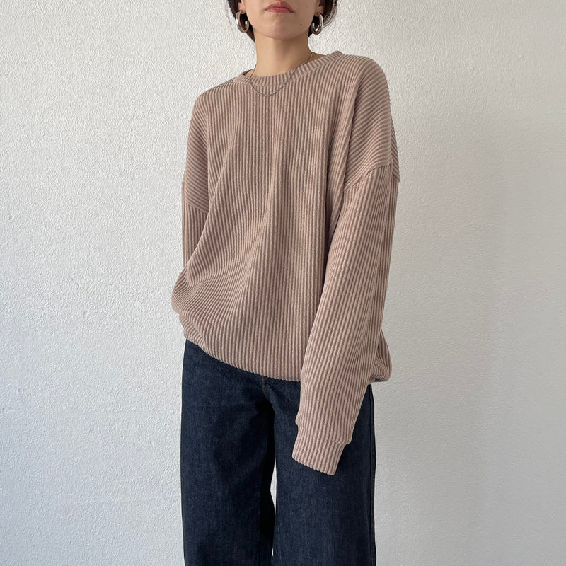 loose fit soft touch knit / beige（ルーズフィットソフトタッチ