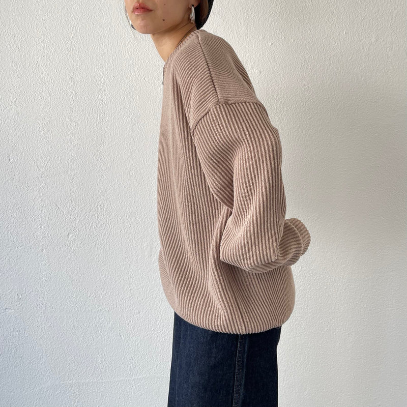 loose fit soft touch knit / beige（ルーズフィットソフト