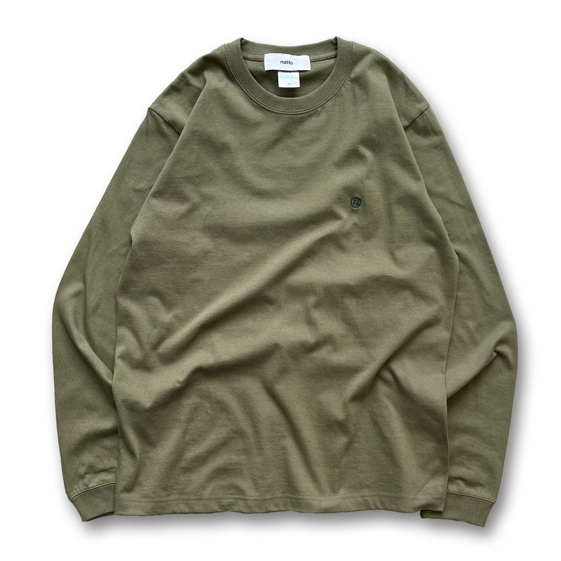 natto logo long sleeve tee / oliveディティール画像