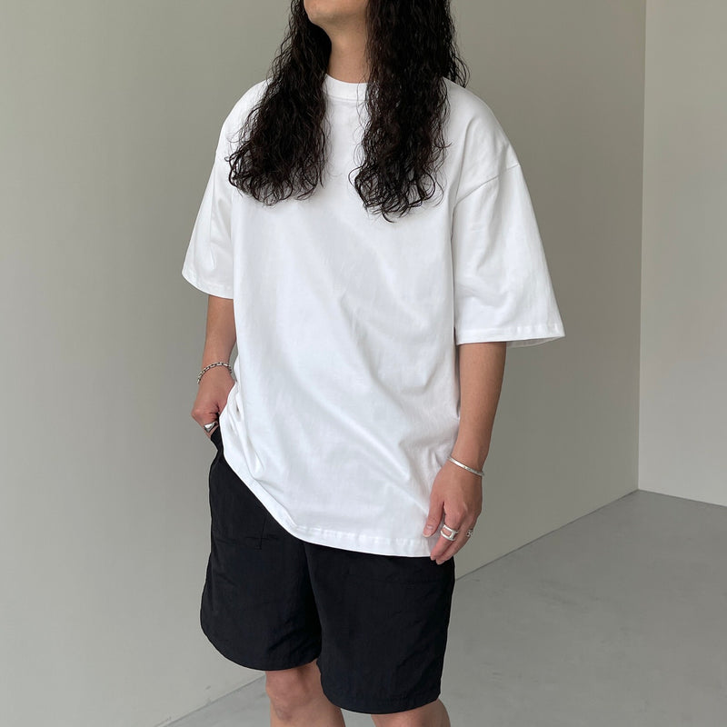新品 トラヴィスマシュー プレミアム ハーフパンツ 高級 ネイビー XLサイズ premium heavy weight over size tee / white（プレミアム