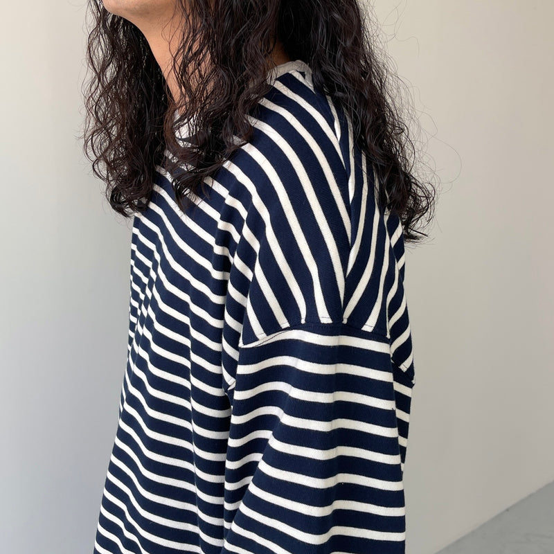 ♦ LACOSTE ♦ ネイビー・ホワイト ボーダーTシャツ セール】 UVカット 吸水速乾 ウォッシャブル COOLMAX クール