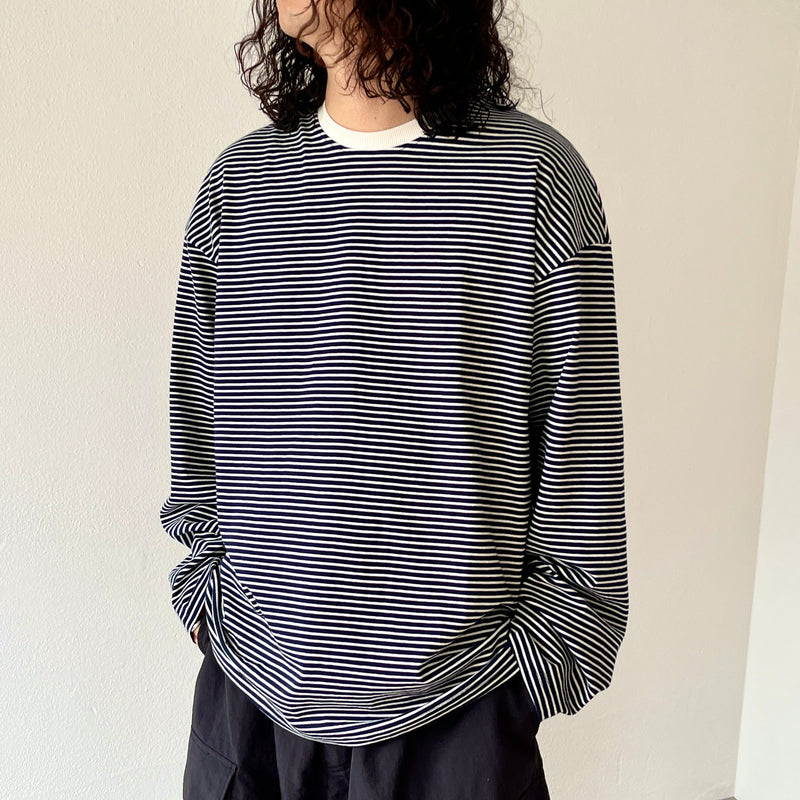 nagonstans(ナゴンスタンス)｜MIX Border Twist Sleeve ロングT