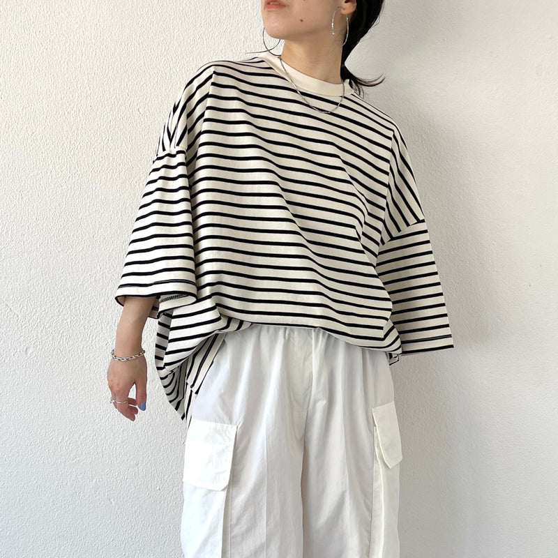 nagonstans 2020購入 borderルーズTシャツ NANGA（ナンガ） Tシャツ 半袖 メンズ エコ ハイブリット