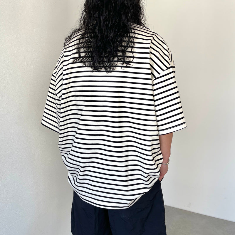 loose silhouette border tee / ivory（ルーズシルエットボーダー