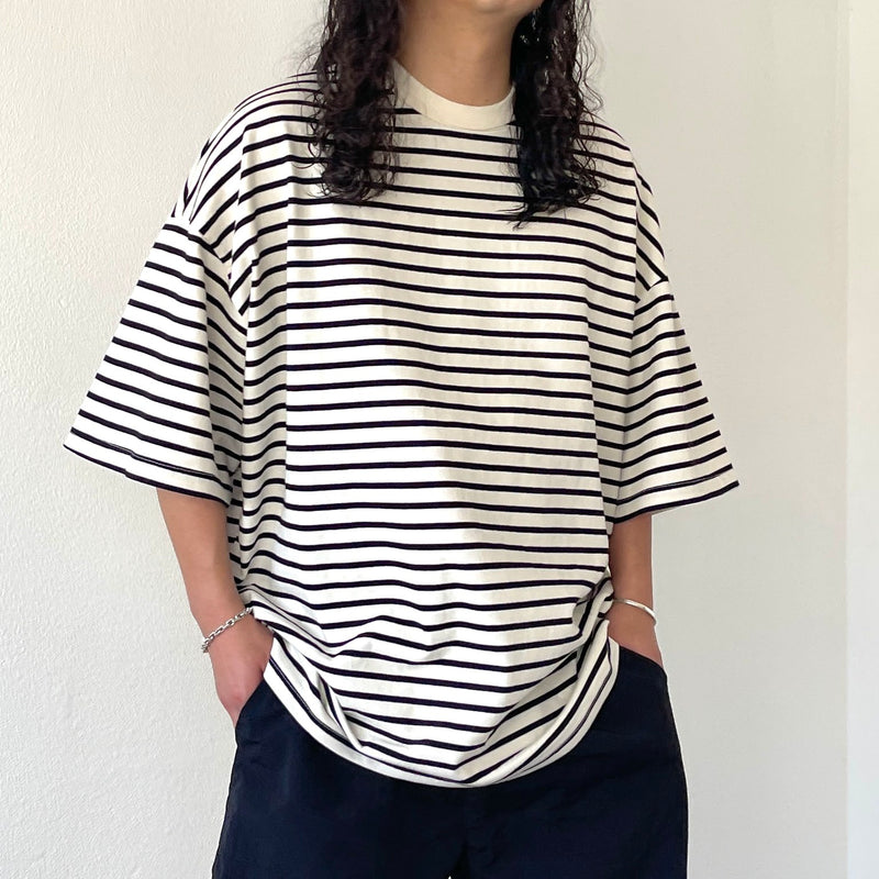 loose silhouette border tee / ivory（ルーズシルエットボーダー