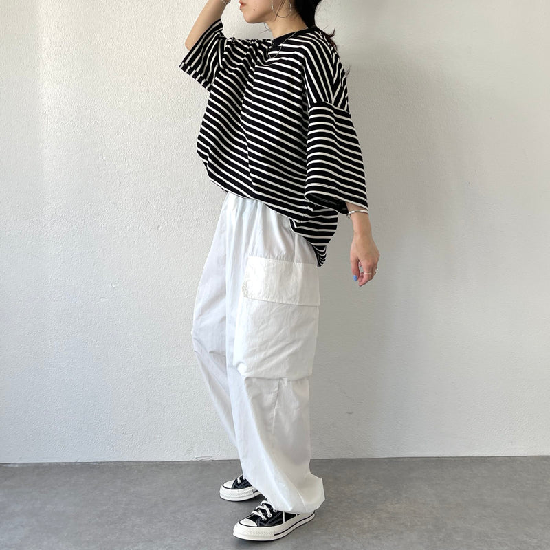 loose silhouette border tee / black（ルーズシルエット