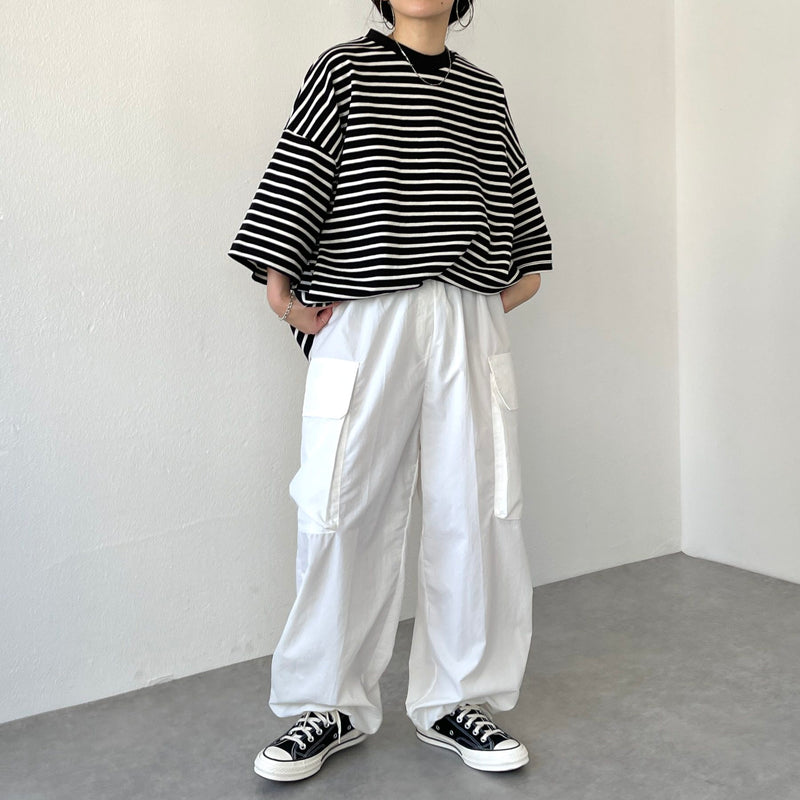 【XXL】SEE SEE STRIPE TEE ボーダー BLACK 9-1】SEE SEE SUPER BIG FLAT REFLECTOR STRIPE TEE【BLACK