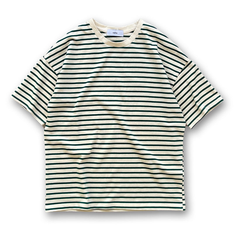 【ARCHIVE】loose silhouette border tee / greenディティール画像