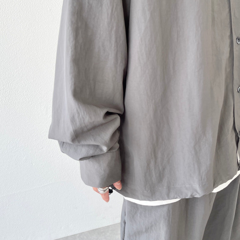 loose silhouette nylon shirt / charcoal（ルーズシルエット