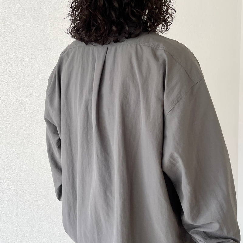loose silhouette nylon shirt / charcoal（ルーズシルエット