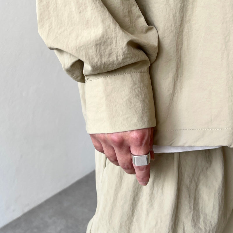 loose silhouette nylon shirt / beige（ルーズシルエットナイロン