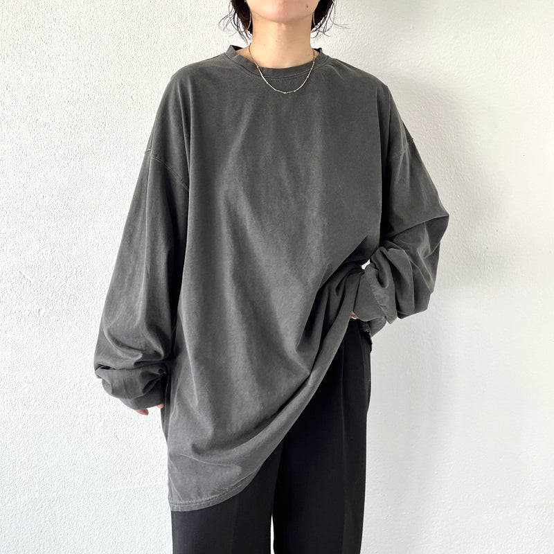 vintage like loose silhouette long sleeve / charcoal（ビンテージ